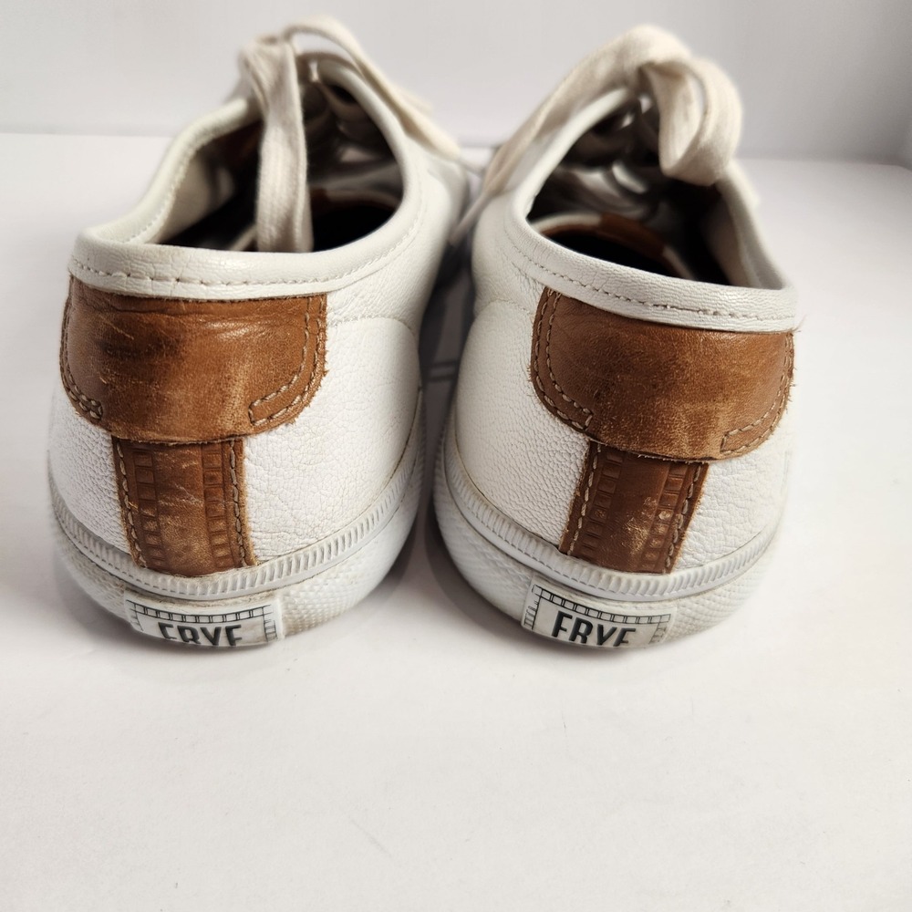 Frye Gia Women's Low Lace White Leather Sneakers Size 8.5M - Picture 3 of 9